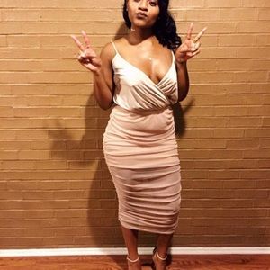 Nude Midi/Long Bodycon skirt